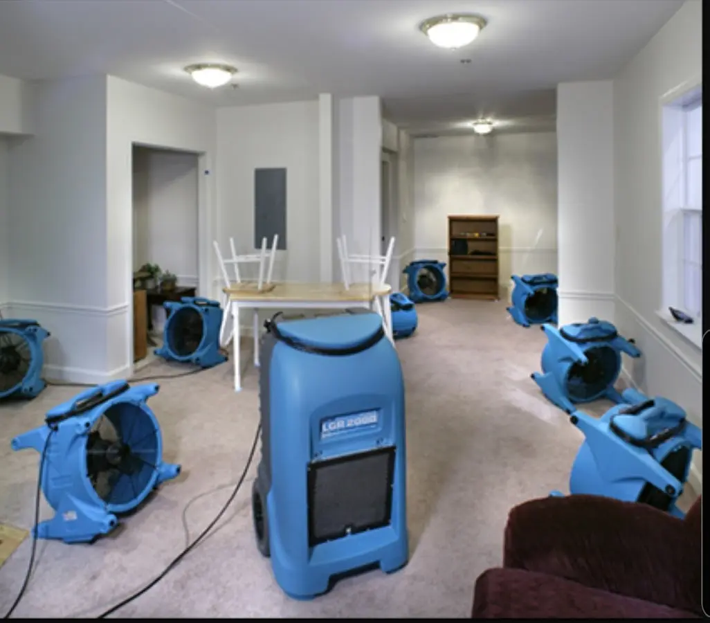 Air movers and dehumidifier setup for Water Extraction & Removal in Old Tappan
